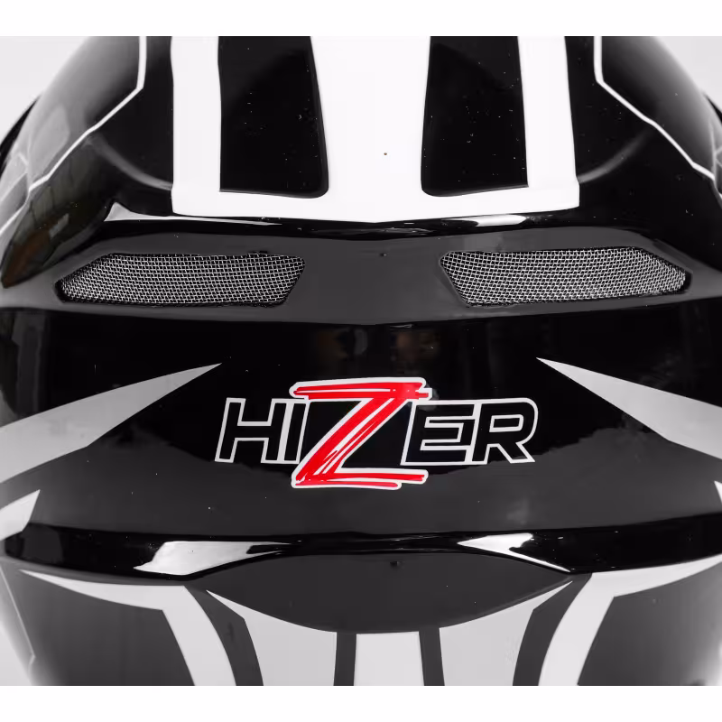 Мотошлем Hizer B6195, черный/белый, размер M