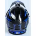 Мотошлем Hizer B6196, черный/голубой, размер S