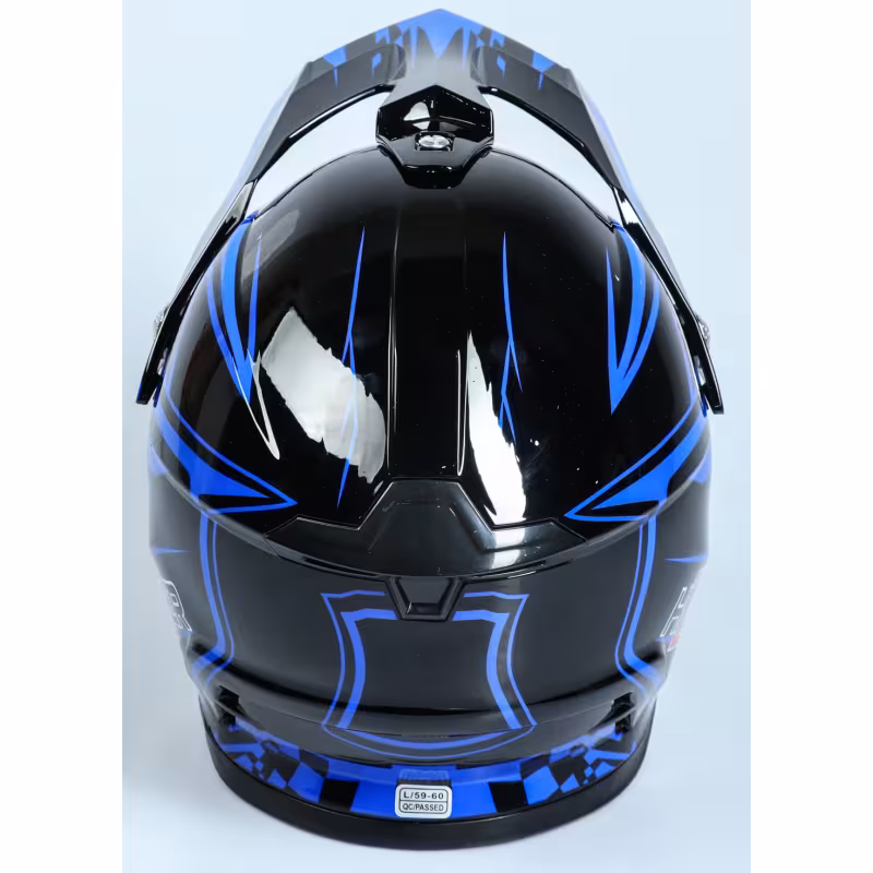 Мотошлем Hizer B6196, черный/голубой, размер S