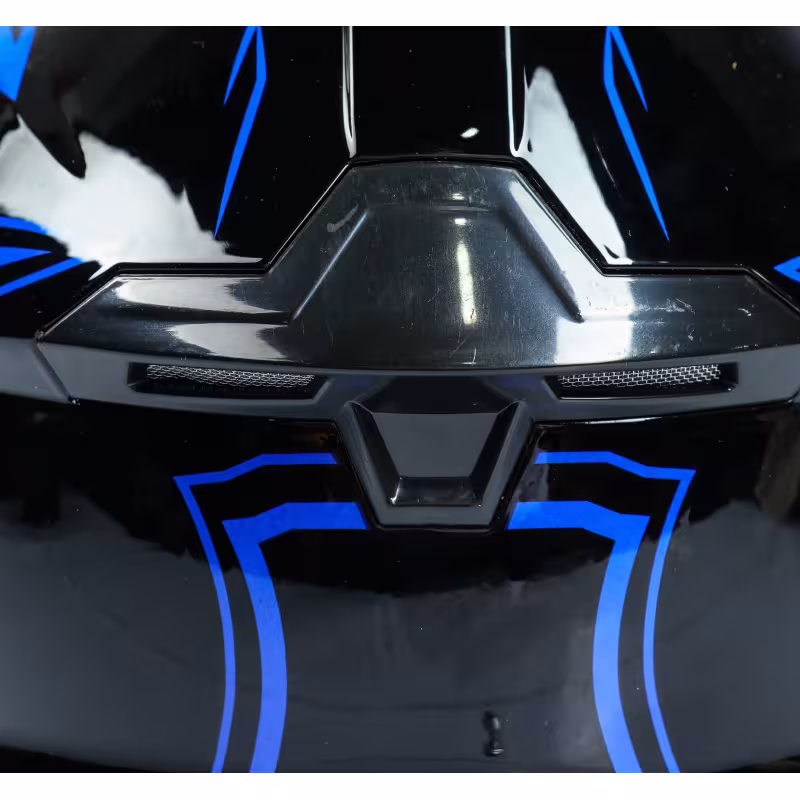 Мотошлем Hizer B6196, черный/голубой, размер S