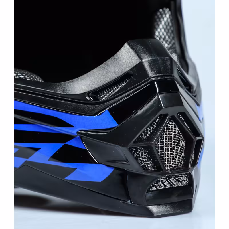 Мотошлем Hizer B6196, черный/голубой, размер S