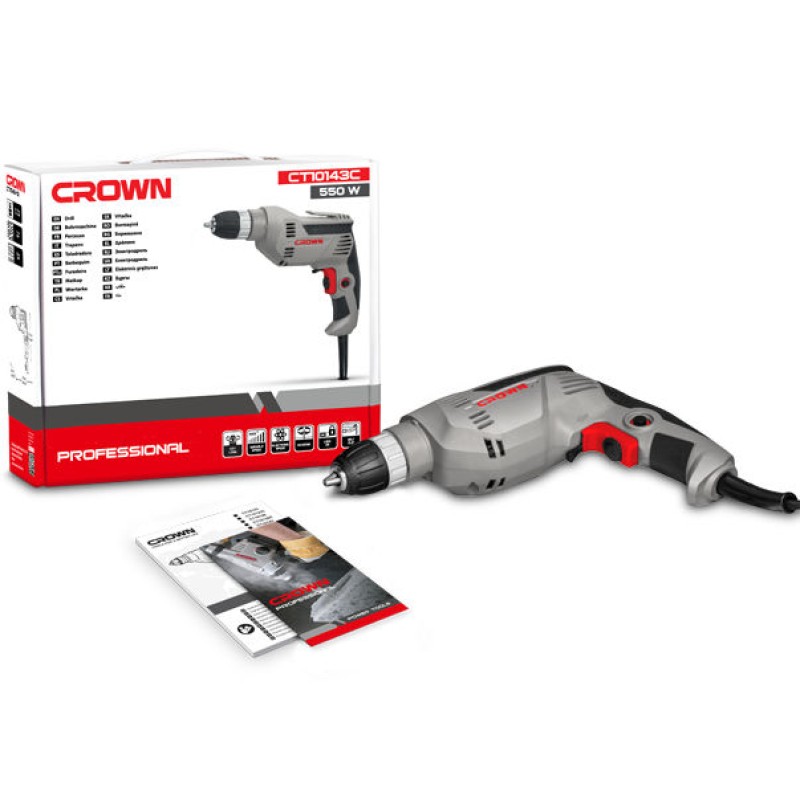 Дрель безударная сетевая Crown CT10143-13С