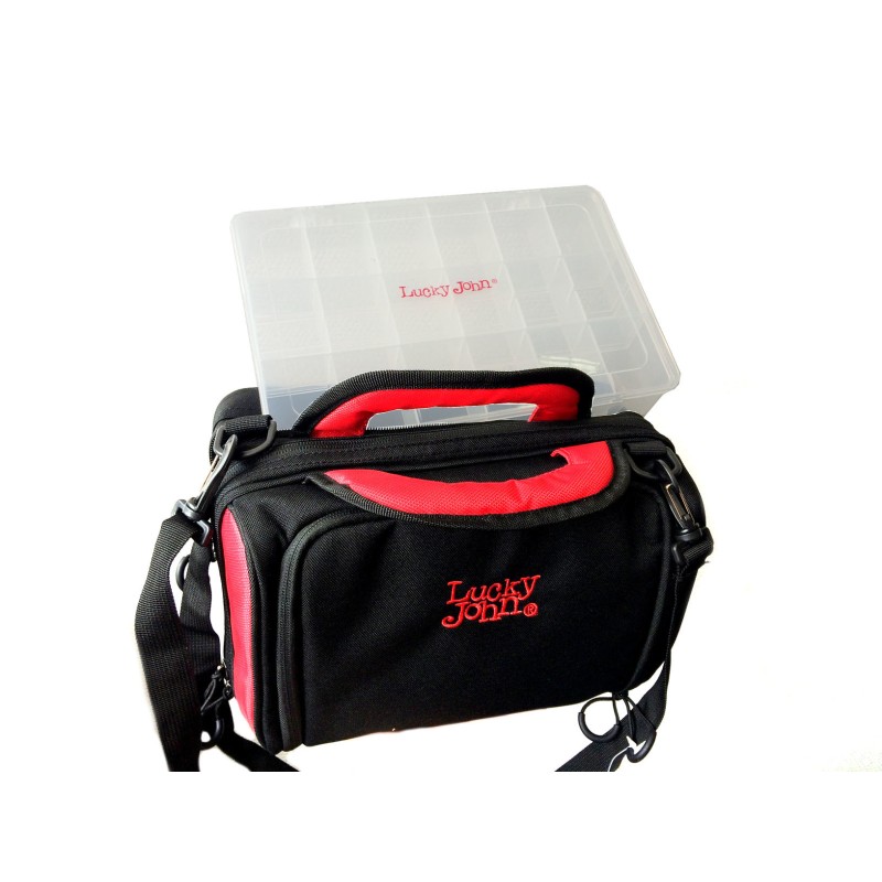 Сумка Lucky John Street Fishing Tackle Bag, черный/красный