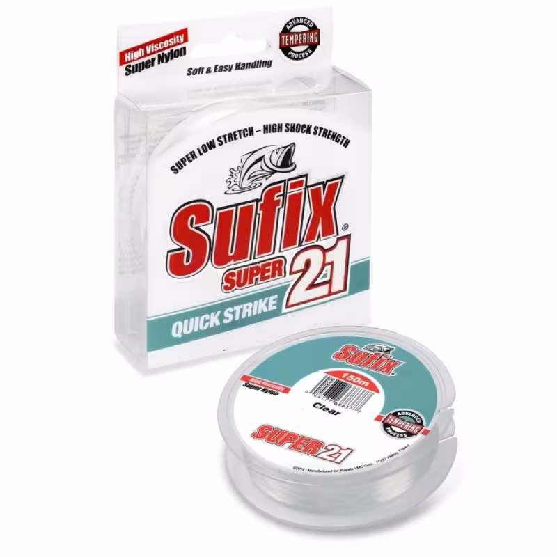Леска монофильная Sufix Super 21 0.18 мм, 3.1 кг, 150 м