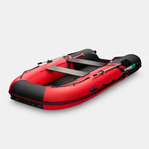 Надувная лодка ПВХ Gladiator E380LT, НДНД, красный/черный