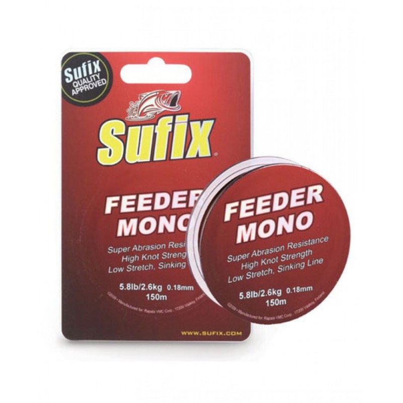 Леска монофильная Sufix Feeder mono 0.20 мм, 3.3 кг, 150 м