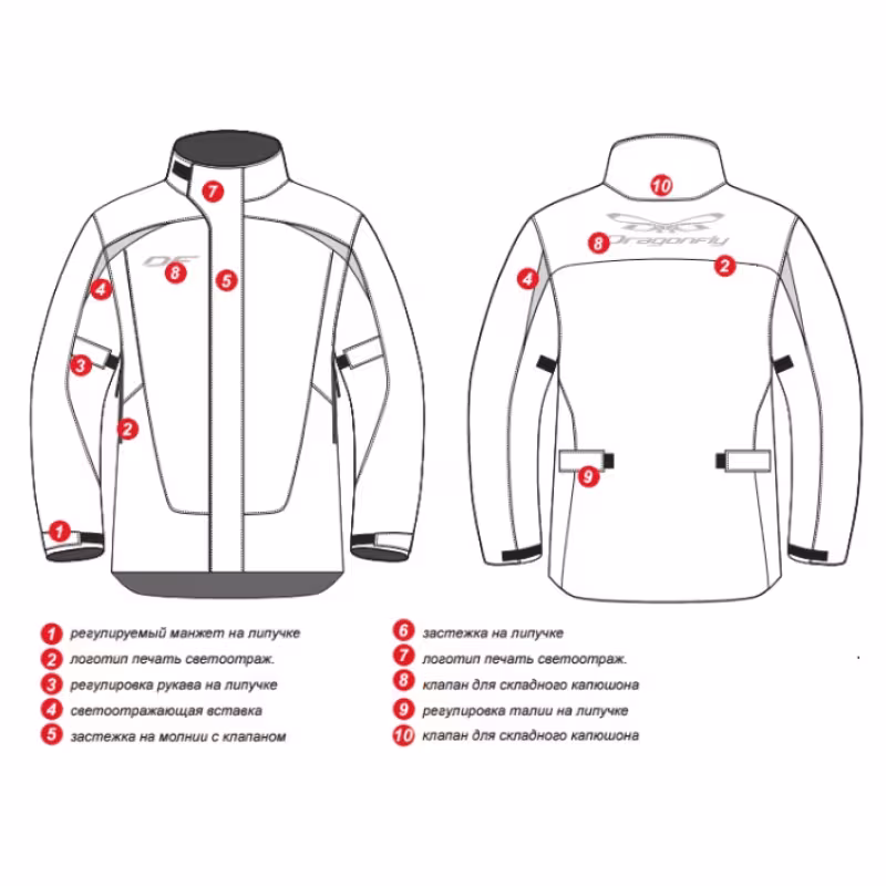 Куртка-дождевик мужская Dragonfly Evo, красный, размер L, 182 см