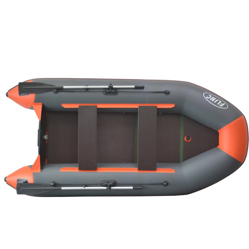 Надувная лодка ПВХ Flinc FT360K, пайол фанерный, графитовый/оранжевый