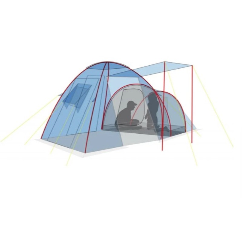 Палатка кемпинговая Canadian Camper Hyppo 4, 4-местная, 434x230x200 см, зеленый