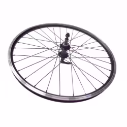 Колесо велосипедное Forward WZ-201 RQR, 24", заднее, V-Brake, под трещотку 6/7 скоростей, двустеночный обод, в сборе