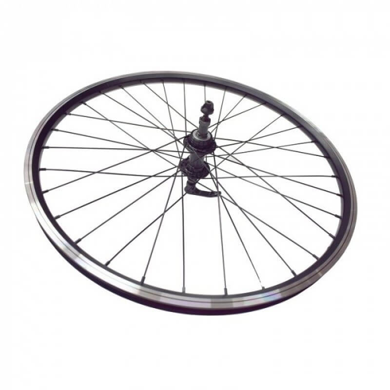 Колесо велосипедное Forward WZ-201 RQR, 24", заднее, V-Brake, под трещотку 6/7 скоростей, двустеночный обод, в сборе