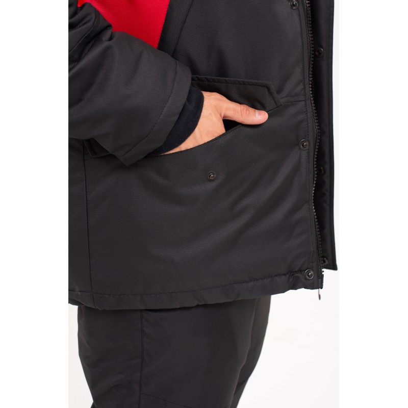 Костюм-поплавок мужской OneRus Фишер -45, ткань Таслан, черный/красный, размер 48-50 (M), 182-188 см