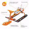 Снегокат со спинкой Nika Kids Тимка Спорт 4-1 Лисенок, оранжевый/черный