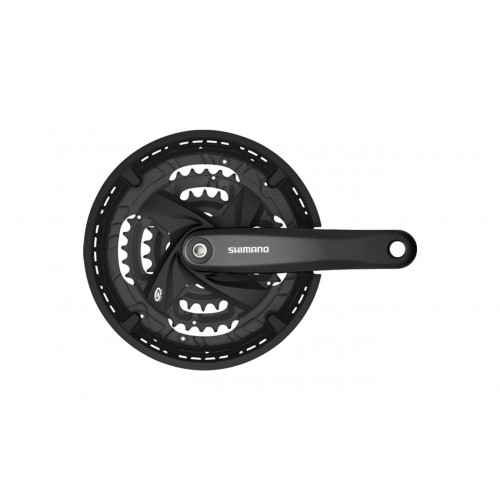 Комплект шатунов Shimano FC-M371-L, с защитой, SQR, 170 мм, 44х32х22T, черный