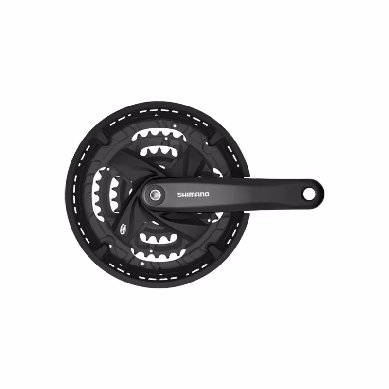 Комплект шатунов Shimano FC-M371-L, с защитой, SQR, 170 мм, 44х32х22T, черный