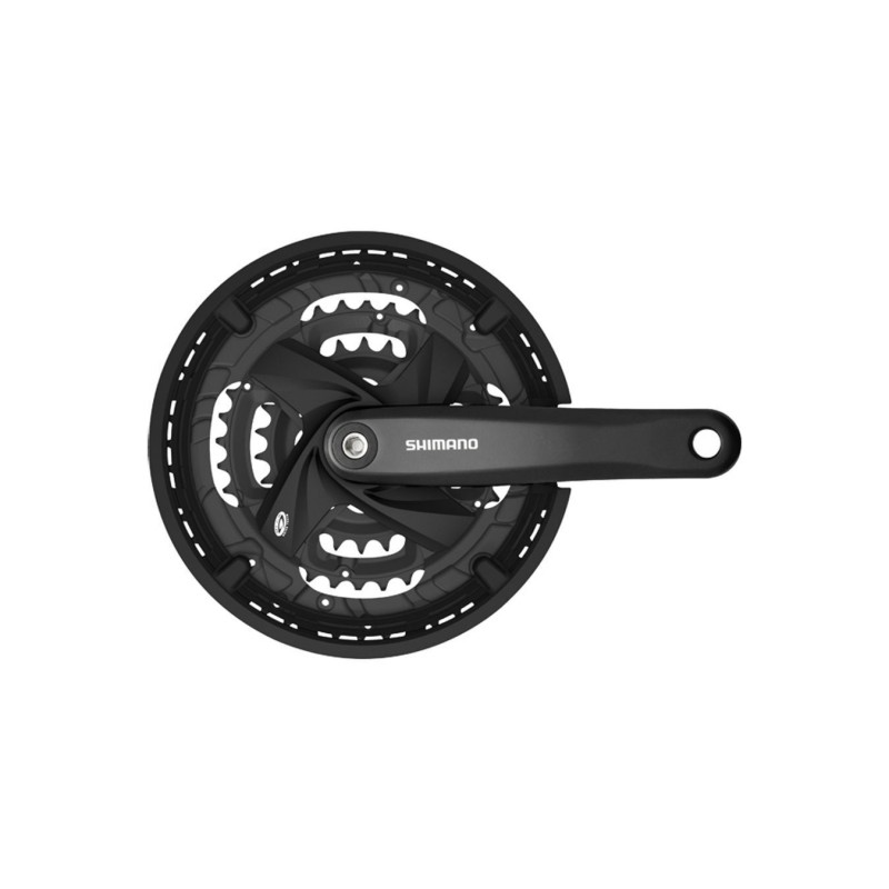 Комплект шатунов Shimano FC-M371-L, с защитой, SQR, 170 мм, 44х32х22T, черный