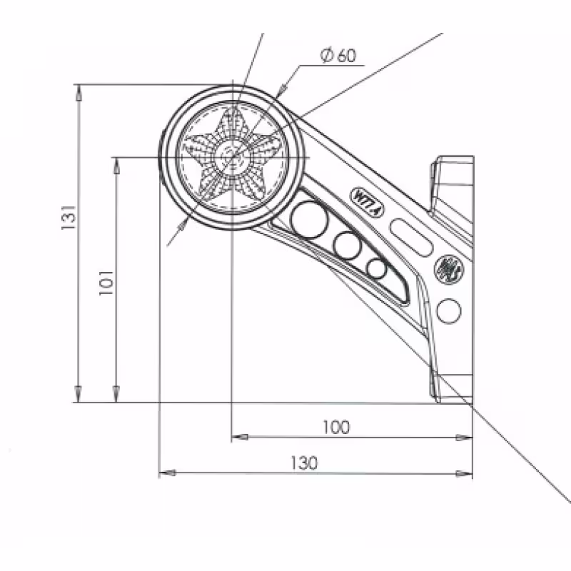 Фонарь габаритный светодиодный WAS 894PW77, Н=100, белый/красный/желтый
