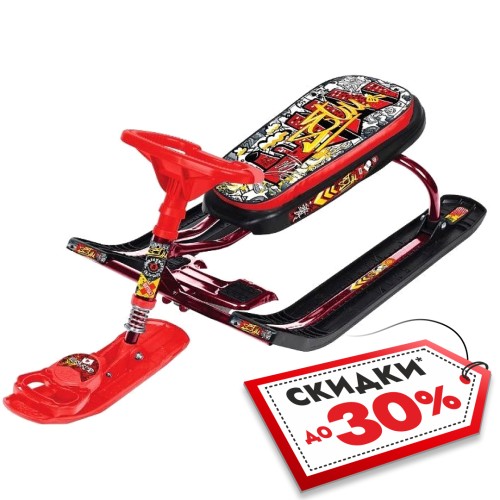 Снегокат Nika Kids Тимка Спорт 2 Граффити, красный/черный