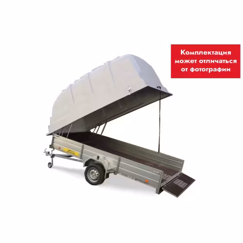 Прицеп бортовой одноосный Вектор ЛАВ 81012А с крышкой Jaxal, высокий борт