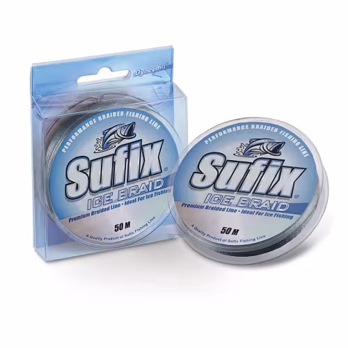 Леска плетеная зимняя Sufix Ice Braid, 50 м, 0,18 мм, 9,1 кг, серая