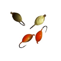 Мормышка вольфрамовая с ушком Клоп ( 5гр.) оранж.с золотом
