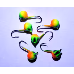 Мормышка вольфрамовая Nord Water's, Шар, 4 мм, 4 г, цвет зелено-оранжевый