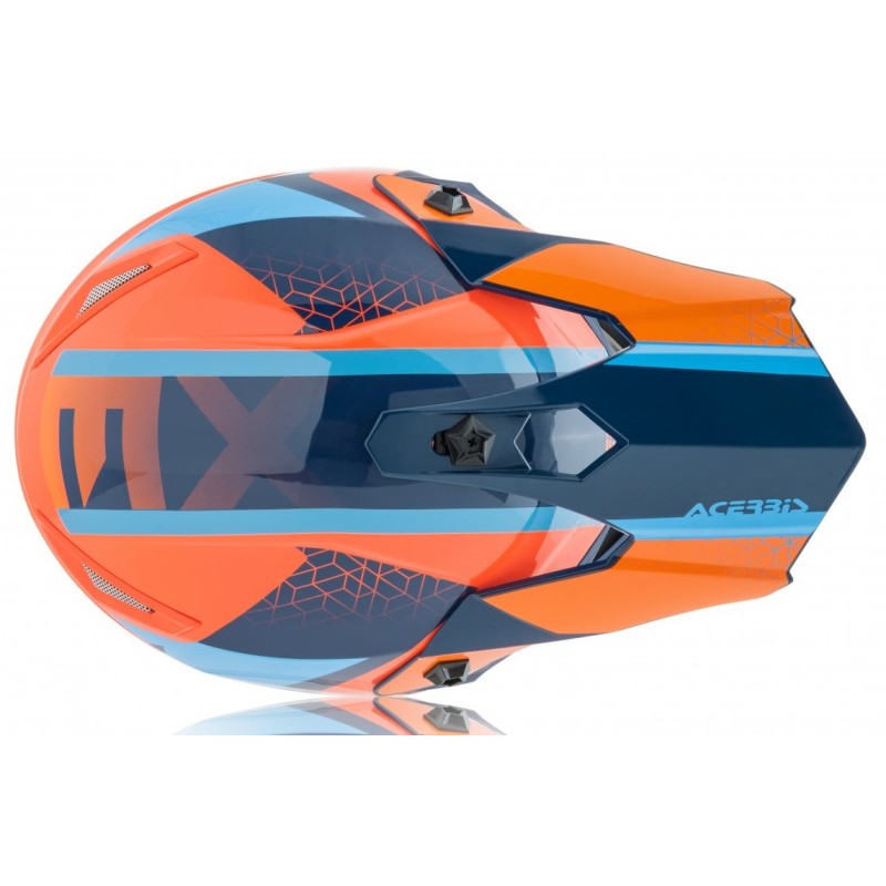 Мотошлем детский Acerbis Steel Kid, оранжевый/синий, размер XXL