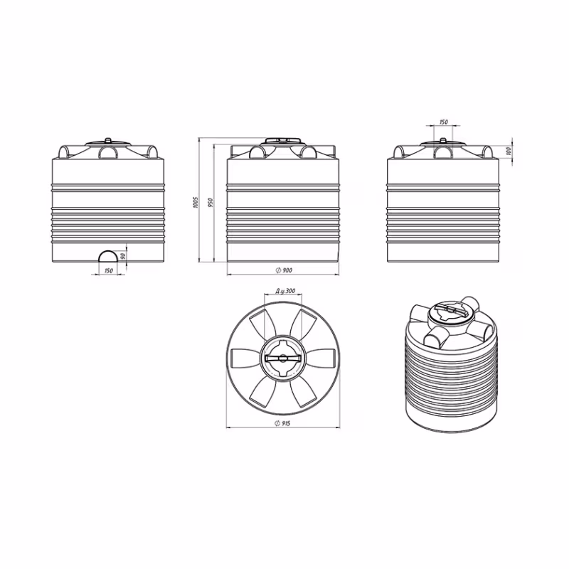 Бочка ЭкоПром ЭВЛ 500, 500 л