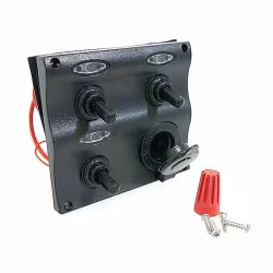 Панель управления Easterner влагозащитная с 3 переключателями, 2 предохранителями и прикуривателем