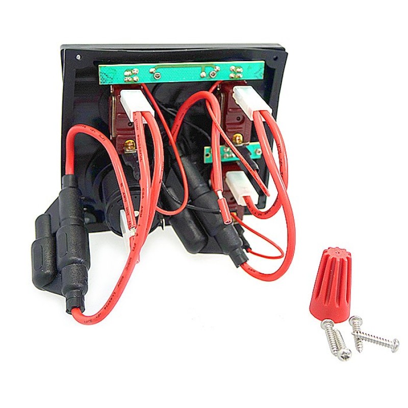 Панель управления Easterner влагозащитная с 3 переключателями, 2 предохранителями и прикуривателем