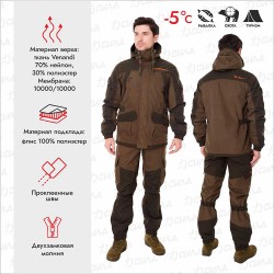 Костюм мужской Triton Gear Gorka PRO -5, ткань Venandi, темно-зеленый, размер 52-54 (L), 170-176 см