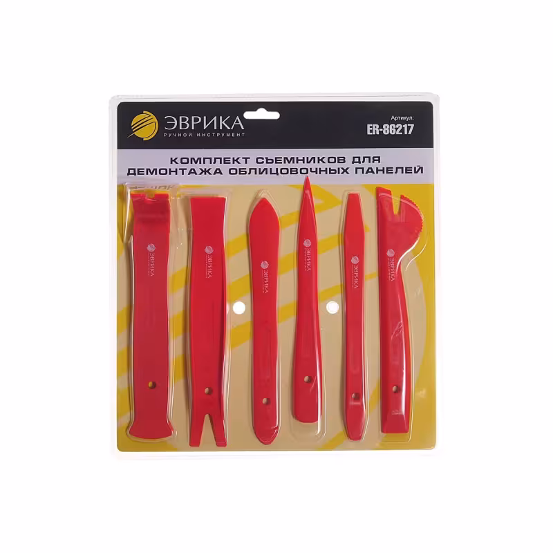 Набор съемников для демонтажа облицовочных панелей Эврика ER-86217, 6 шт