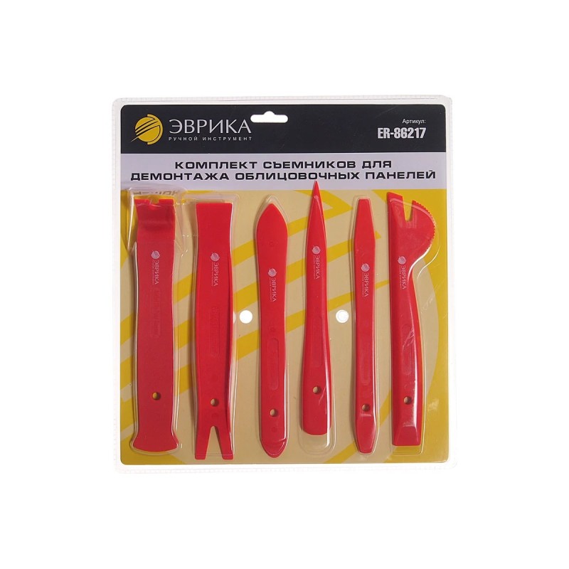 Набор съемников для демонтажа облицовочных панелей Эврика ER-86217, 6 шт