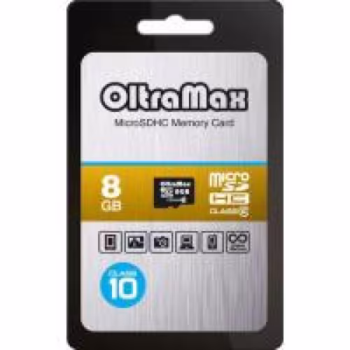Карта памяти OltraMax  8 Gb microSDCH Class10, без адаптера SD