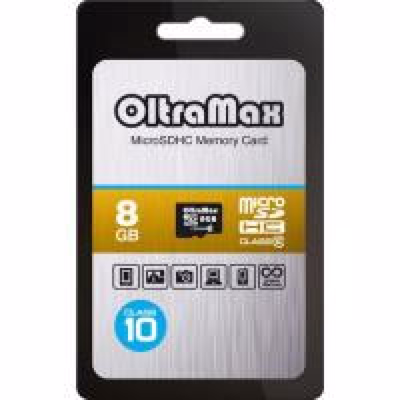Карта памяти OltraMax  8 Gb microSDCH Class10, без адаптера SD