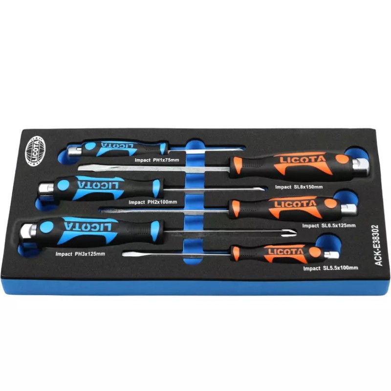 Набор отверток ударных PH, SL Licota ACK-E38302, 6 предметов