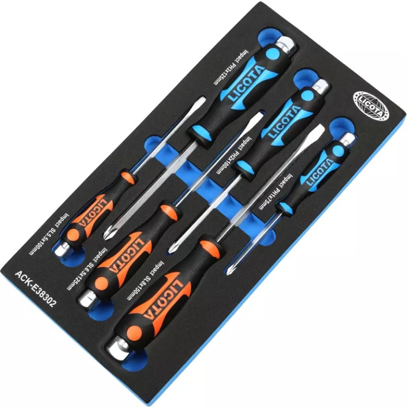 Набор отверток ударных PH, SL Licota ACK-E38302, 6 предметов