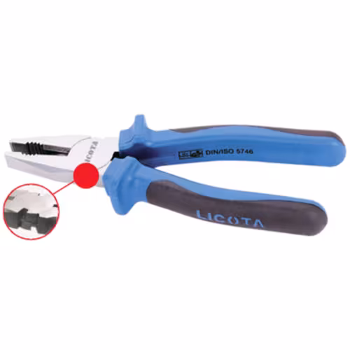 Пассатижи 180 мм комбинированные с бок. кусачками Licota