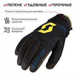 Мотоперчатки зимние Scott 350 Insulated, черный/зеленый, размер XL