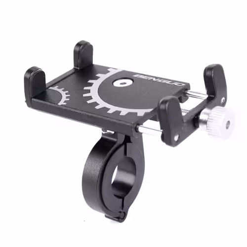 Держатель для смартфона, 3"-6", алюминиевый, на руль (черный) (BENGUO087)