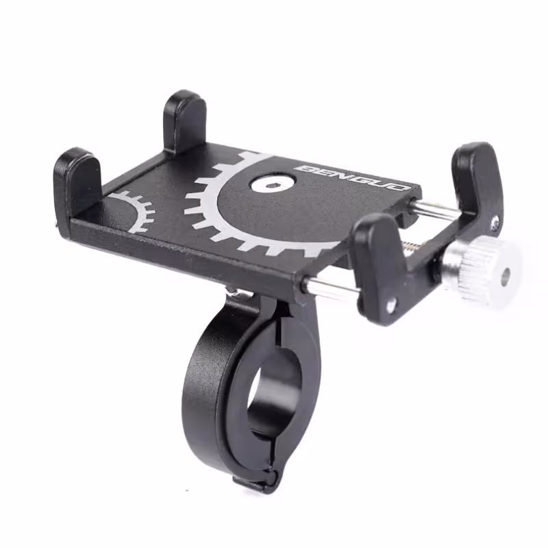 Держатель для смартфона, 3"-6", алюминиевый, на руль (черный) (BENGUO087)