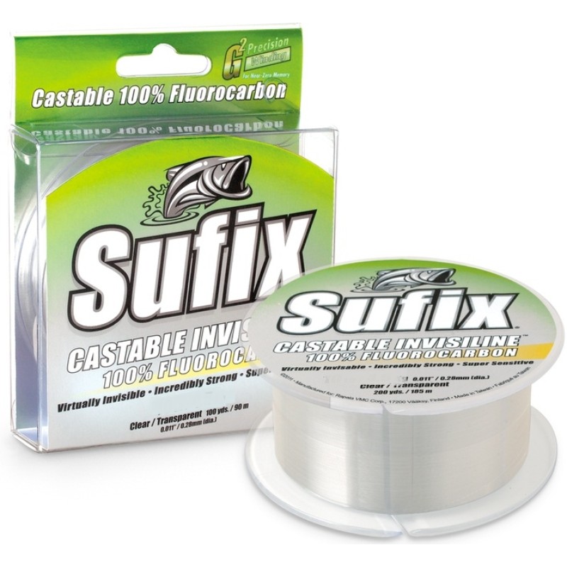 Леска флюорокарбоновая Sufix Castable Fluorocarbon 100%, 0.16 мм, 2.6 кг, 150 м