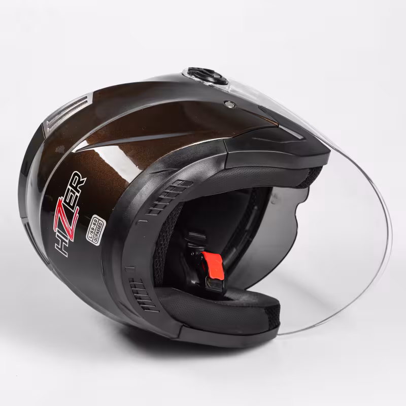 Мотошлем Hizer B208 Grey, коричневый, размер L