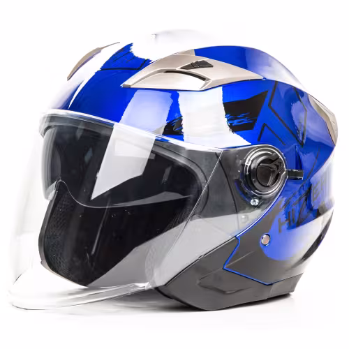 Мотошлем Hizer B208, синий/черный, размер L