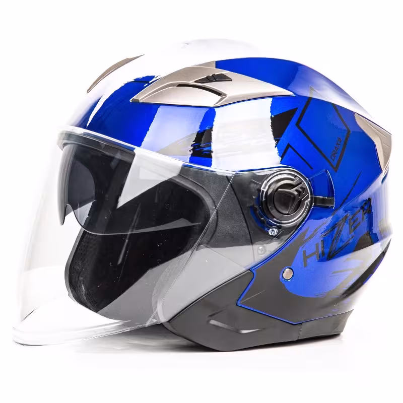 Мотошлем Hizer B208, синий/черный, размер М