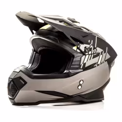 Мотошлем Hizer J6801, серый/желтый, размер M