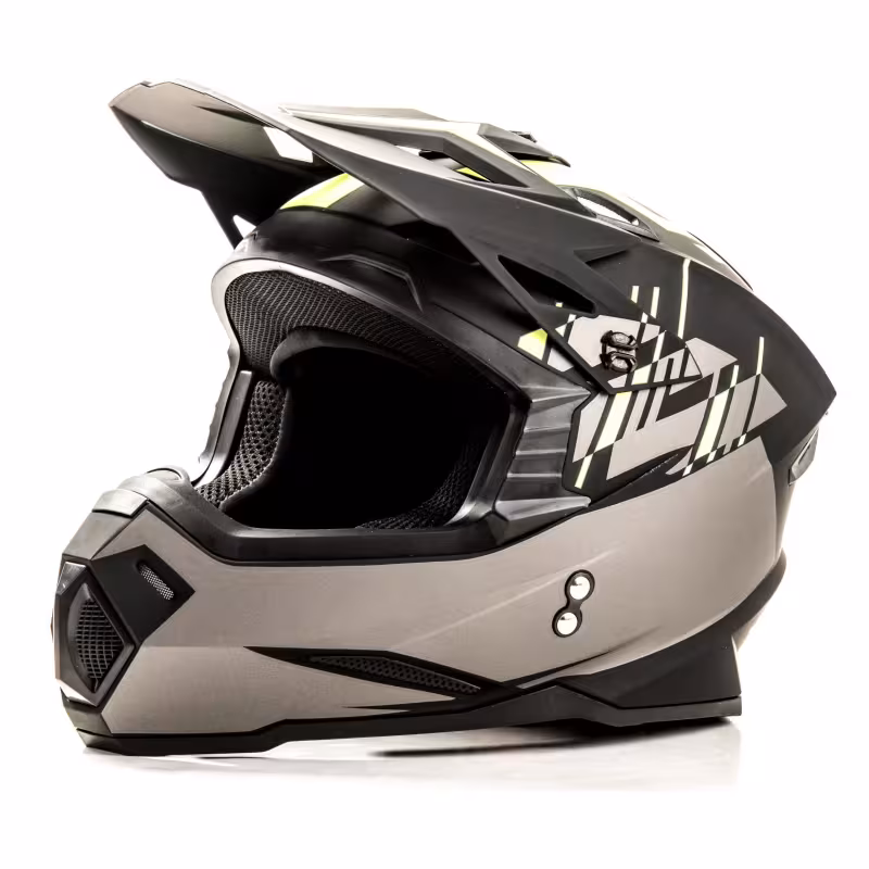 Мотошлем Hizer J6801, серый/желтый, размер M