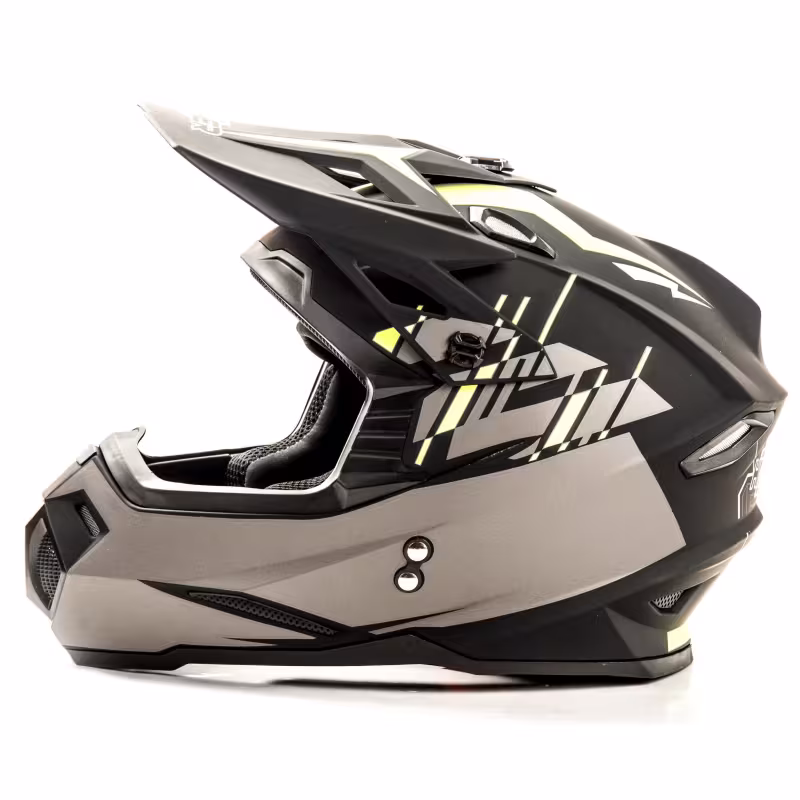 Мотошлем Hizer J6801, серый/желтый, размер M