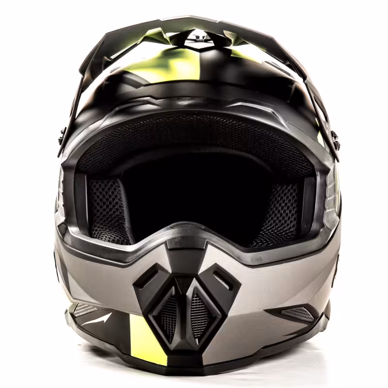 Мотошлем Hizer J6801, серый/желтый, размер M