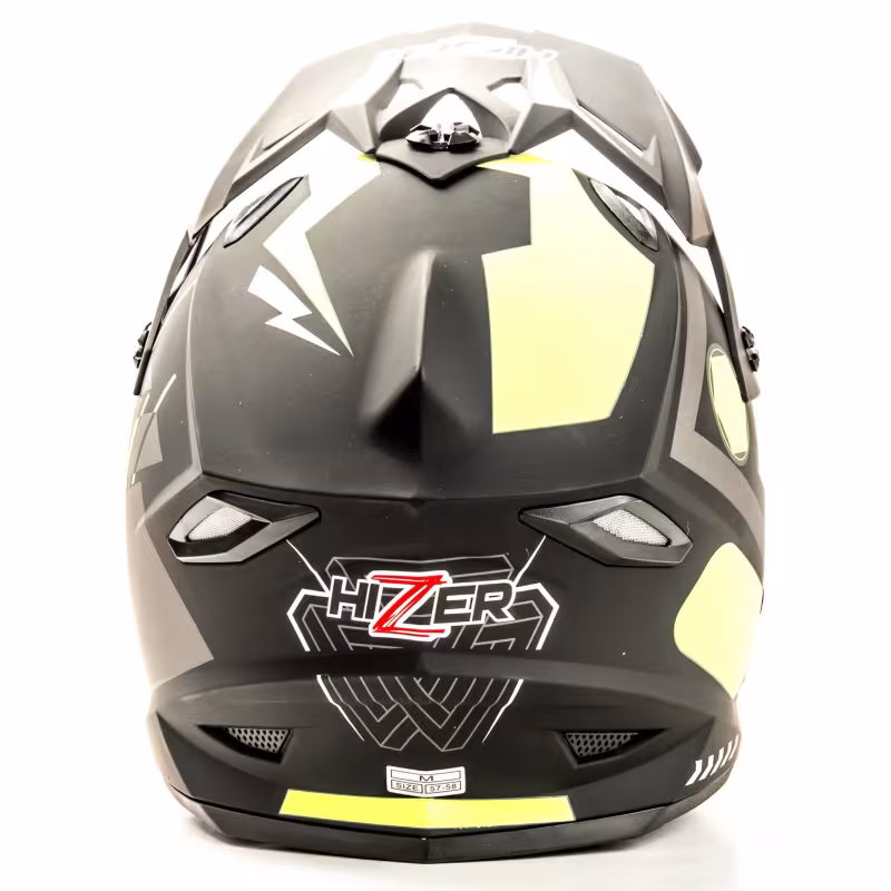Мотошлем Hizer J6801, серый/желтый, размер M